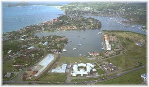 Rodney Bay and lagoon with Marina © SW